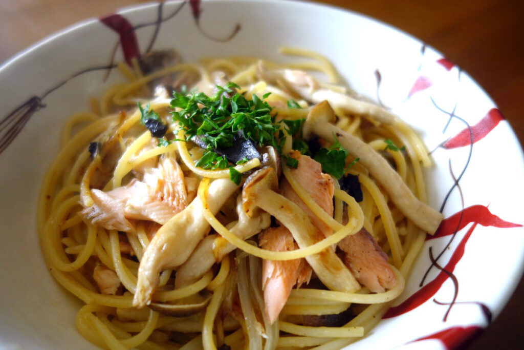 旅パスタ_熊野本宮①：「あまごのクリームスパゲッティ」のレシピ