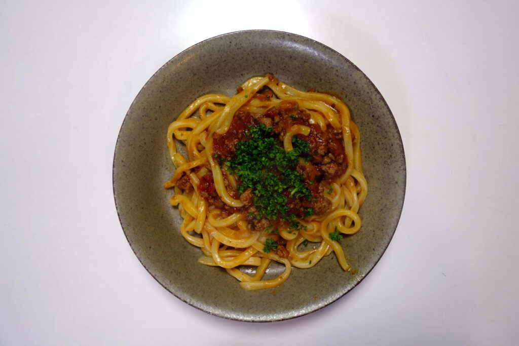 旅パスタ_香川さぬき市：「讃岐うどんのラグーソース」のレシピ